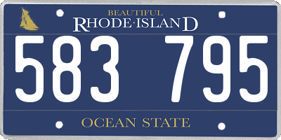 RI license plate 583795