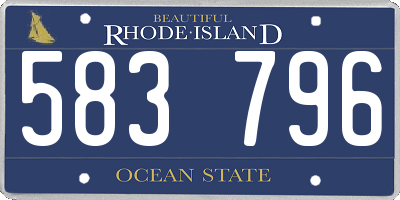 RI license plate 583796