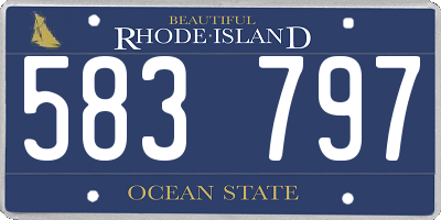 RI license plate 583797
