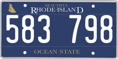 RI license plate 583798