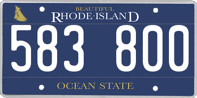 RI license plate 583800