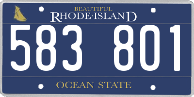 RI license plate 583801