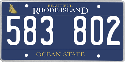 RI license plate 583802
