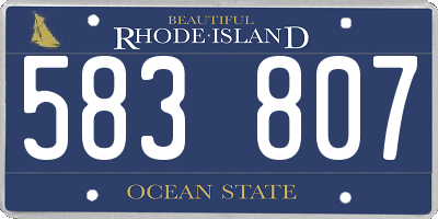 RI license plate 583807