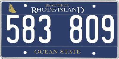 RI license plate 583809