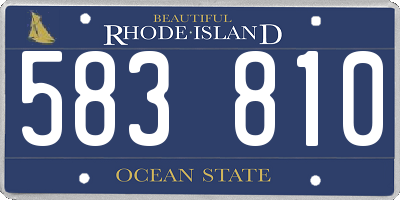 RI license plate 583810