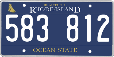RI license plate 583812