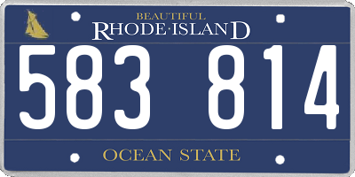 RI license plate 583814