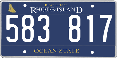 RI license plate 583817