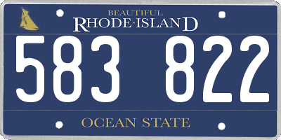 RI license plate 583822