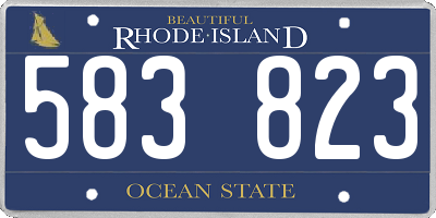 RI license plate 583823