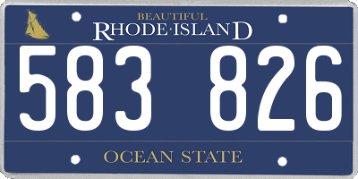RI license plate 583826