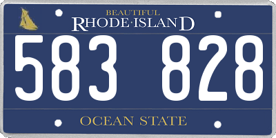 RI license plate 583828