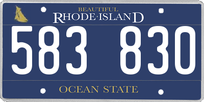 RI license plate 583830