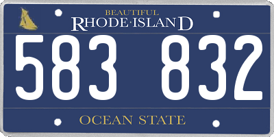 RI license plate 583832