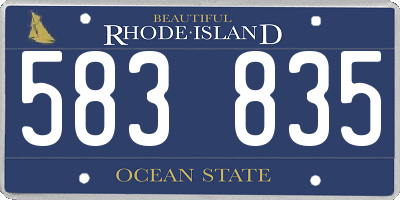 RI license plate 583835