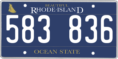 RI license plate 583836