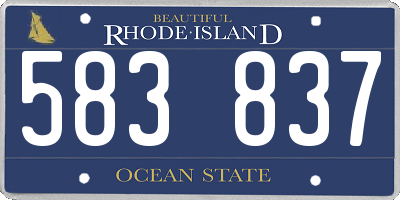 RI license plate 583837
