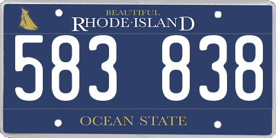 RI license plate 583838