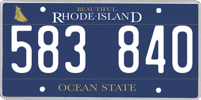 RI license plate 583840