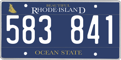 RI license plate 583841