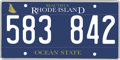 RI license plate 583842