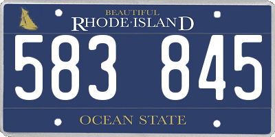 RI license plate 583845