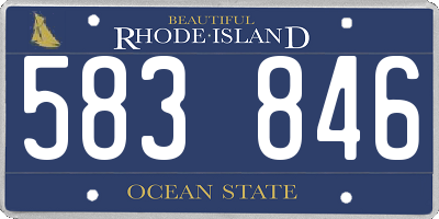 RI license plate 583846