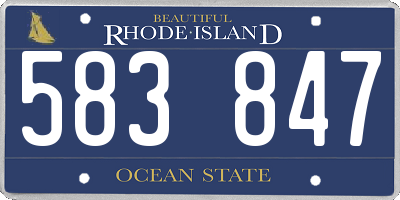 RI license plate 583847