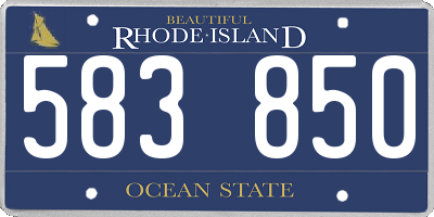RI license plate 583850