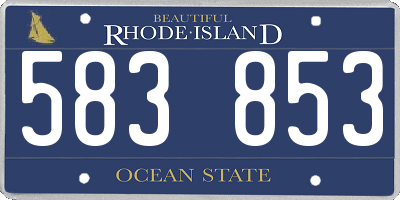 RI license plate 583853