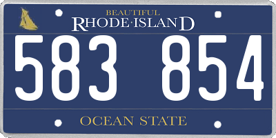 RI license plate 583854