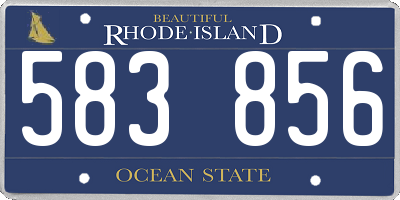 RI license plate 583856