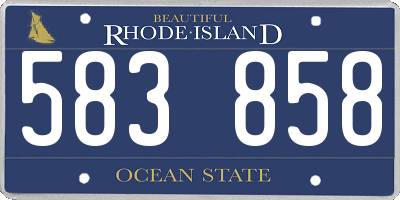 RI license plate 583858