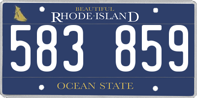 RI license plate 583859