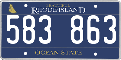 RI license plate 583863