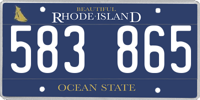 RI license plate 583865