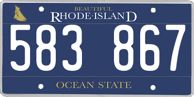 RI license plate 583867