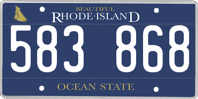 RI license plate 583868