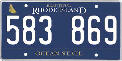 RI license plate 583869