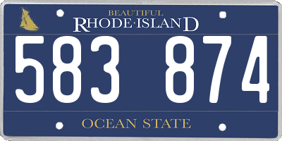 RI license plate 583874