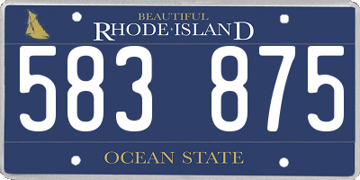 RI license plate 583875