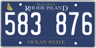 RI license plate 583876