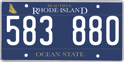 RI license plate 583880