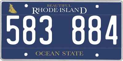 RI license plate 583884