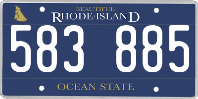 RI license plate 583885