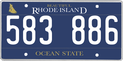 RI license plate 583886