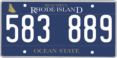 RI license plate 583889