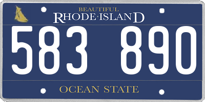 RI license plate 583890