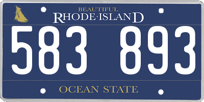 RI license plate 583893